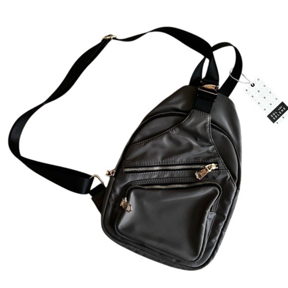Sol and Selene On The Go Sling Bag Carbon Gray Water Repellent Crossbody NEW